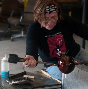 Berry working in studio